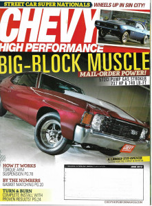 CHEVY HIGH PERFORMANCE 2012 JUNE - MAIL-ORDER 572CI, TORQUE ARM, GASKETS, NATS